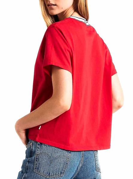 emprender vanidad Envolver Camiseta Levis Varsity Rojo Para Mujer