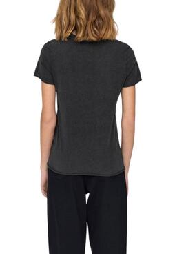 Camiseta Only Lucy Regular Negro Para Mujer