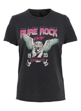 Camiseta Only Lucy Regular Negro Para Mujer