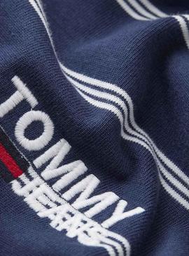 Camiseta Tommy Jeans Sign Stripe Azul Hombre