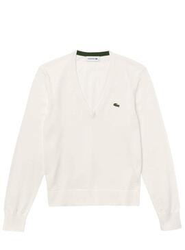 Jersey Lacoste Pico Blanco para Mujer