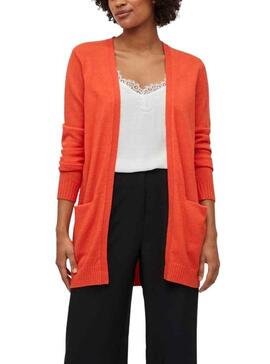 Chaqueta Vila Viril Open Naranja para Mujer