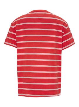 Camiseta Tommy Jeans Sign Stripe Rojo Hombre