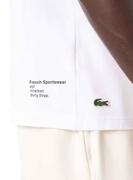 Polo Lacoste Embroidery Logo Blanco para Hombre