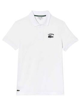 Polo Lacoste Embroidery Logo Blanco para Hombre