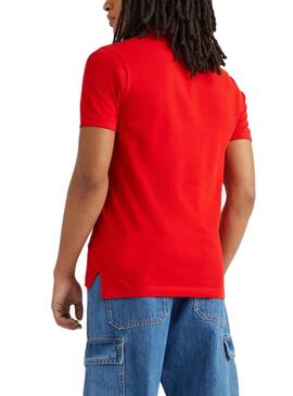 Polo Tommy Jeans Slim Placket Rojo para Hombre