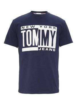 Camiseta Tommy Jeans Box Logo Azul Hombre