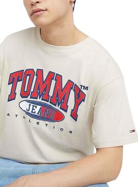 Camiseta Tommy Jeans Graphic Beige para Hombre