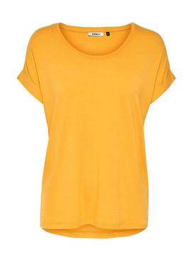 Camiseta Only Moster Amarillo Mujer