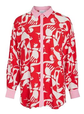 Camisa Vila Kikki Rojo y Blanco para Mujer