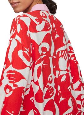 Camisa Vila Kikki Rojo y Blanco para Mujer