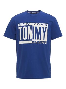 Camiseta Tommy Jeans Box Logo Azul Electrico