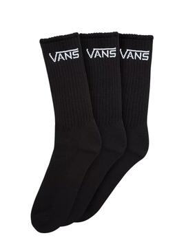 Calcetines Vans Classic Crew 3 Pack Negro Hombre