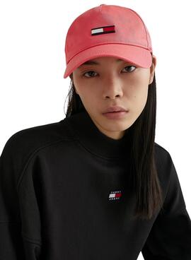 Gorra Tommy Jeans Flag Cap Rosa 
