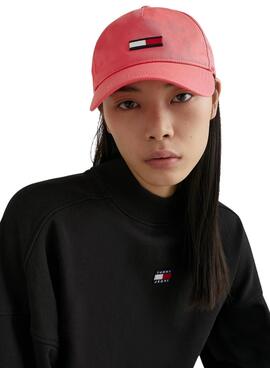 Gorra Tommy Jeans Flag Cap Rosa 