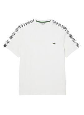 Camiseta Lacoste Raya Logo Blanco para Hombre