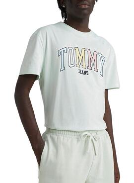 Camiseta Tommy Jeans College Pop Verde Hombre