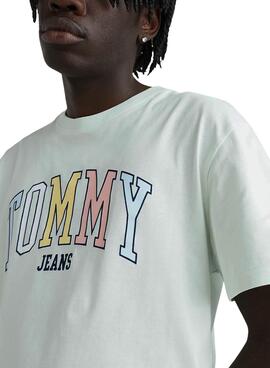 Camiseta Tommy Jeans College Pop Verde Hombre