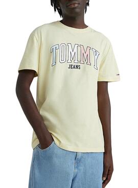 Camiseta Tommy Jeans College Pop Amarillo Hombre