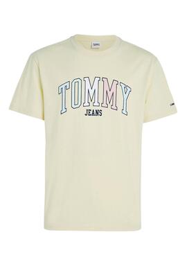Camiseta Tommy Jeans College Pop Amarillo Hombre