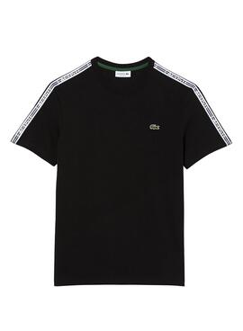 Camiseta Lacoste Raya Logo Negro para Hombre