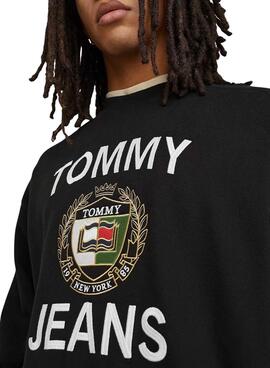 Sudadera Tommy Jeans Boxy Luxy Negro Hombre