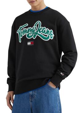 Sudadera Tommy Jeans College Pop Negro Hombre