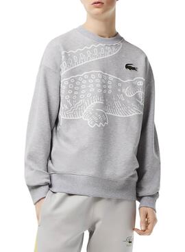 Sudadera Lacoste Cocodrilo Gris para Hombre