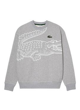 Sudadera Lacoste Cocodrilo Gris para Hombre