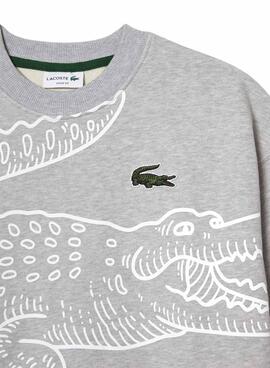 Sudadera Lacoste Cocodrilo Gris para Hombre