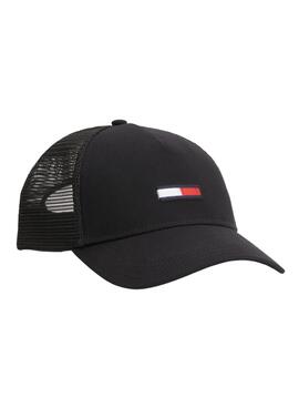 Gorra Tommy Jeans Flag Trucker Negro 