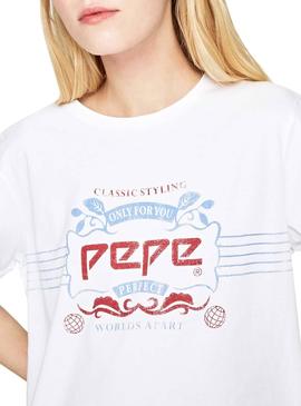 Camiseta Pepe Jeans 45TH 03L Blanco Mujer