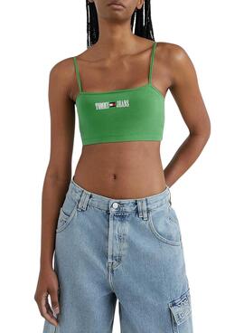 Top Tommy Jeans Ultra Crop Verde para Mujer