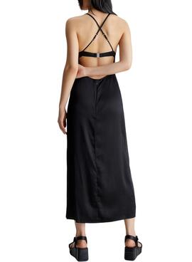 Vestido Calvin Klein Maxi Slip Negro para Mujer