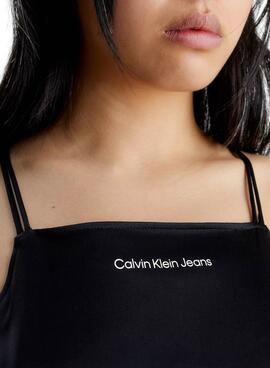 Vestido Calvin Klein Maxi Slip Negro para Mujer