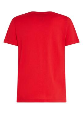 Camiseta Tommy Hilfiger Curve Logo Rojo Hombre