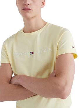 Camiseta Tommy Hilfiger Logo Tee Amarillo Hombre