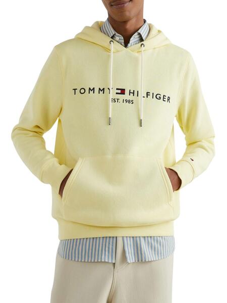 Sudadera Tommy Hilfiger Logo Amarillo Hombre