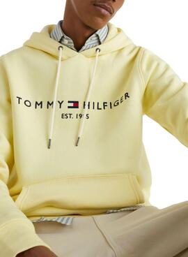 Sudadera Tommy Hilfiger Logo Hoody Amarillo Hombre