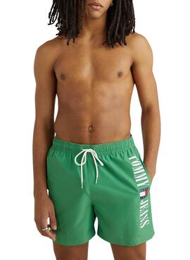 Bañador Tommy Jeans Drawstring Verde Hombre