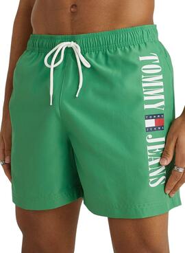 Bañador Tommy Jeans Drawstring Verde Hombre