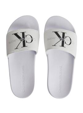 Chanclas Calvin Klein Slide Blanco para Mujer