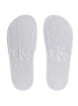 Chanclas Calvin Klein Slide Blanco para Mujer