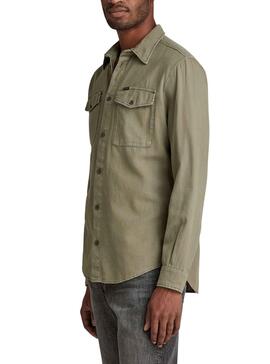 Camisa G-Star Marine Slim Verde Para Hombre