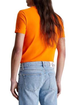Camiseta Calvin Klein Micro Logo Naranja Hombre