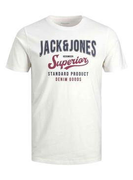 Camiseta Jack And Jones Logo Tee Blanco Hombre