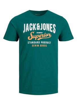 Camiseta Jack And Jones Logo Tee Verde Hombre