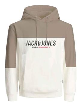 Sudadera Jack And Jones Edan Blocking Beige Hombre