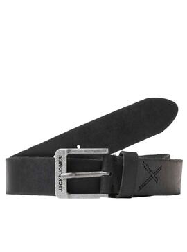 Cinturón Jack And Jones Rock Leather Negro Hombre