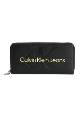 Cartera Calvin Klein Mono Zip Negro para Mujer